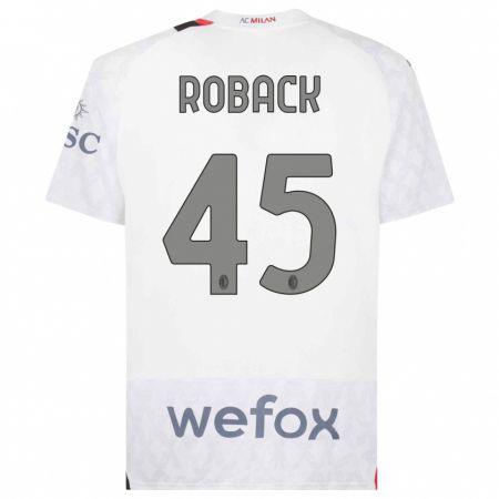 Kandiny Kinder Emil Roback #45 Weiß Auswärtstrikot Trikot 2023/24 T-Shirt