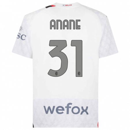 Kandiny Kinder Emmanuel Anane #31 Weiß Auswärtstrikot Trikot 2023/24 T-Shirt