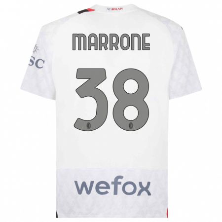 Kandiny Kinder Federico Marrone #38 Weiß Auswärtstrikot Trikot 2023/24 T-Shirt