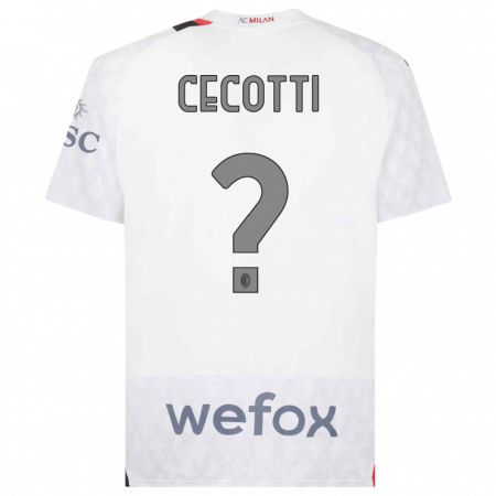 Kandiny Kinder Tommaso Cecotti #0 Weiß Auswärtstrikot Trikot 2023/24 T-Shirt