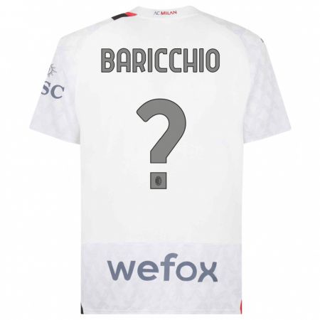 Kandiny Kinder Luca Baricchio #0 Weiß Auswärtstrikot Trikot 2023/24 T-Shirt
