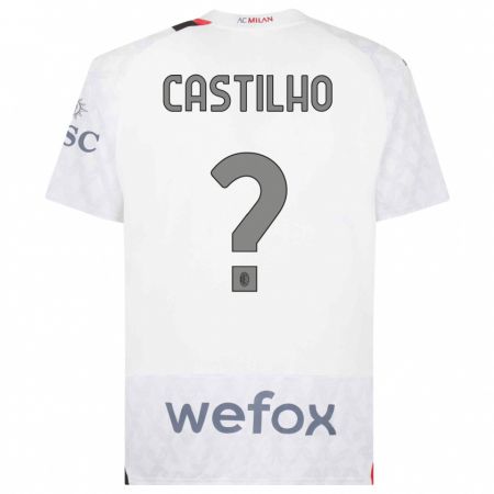 Kandiny Kinder Estevan Amaral Castilho #0 Weiß Auswärtstrikot Trikot 2023/24 T-Shirt