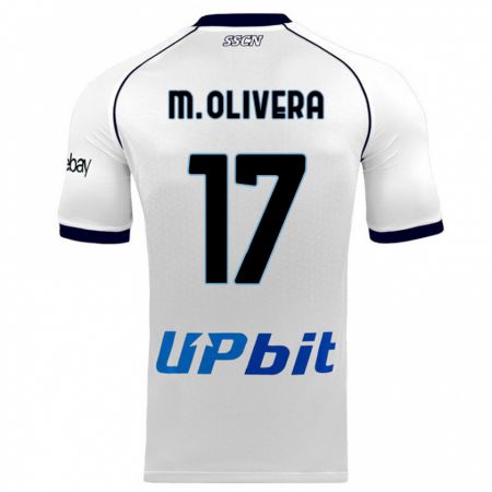 Kandiny Kinder Mathías Olivera #17 Weiß Auswärtstrikot Trikot 2023/24 T-Shirt
