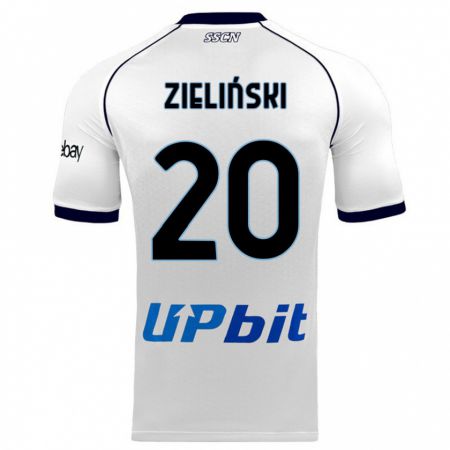 Kandiny Kinder Piotr Zielinski #20 Weiß Auswärtstrikot Trikot 2023/24 T-Shirt