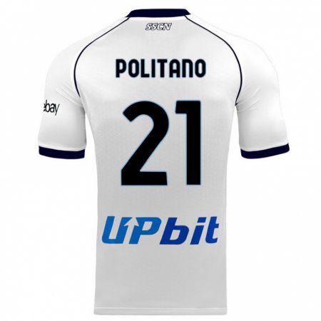 Kandiny Kinder Matteo Politano #21 Weiß Auswärtstrikot Trikot 2023/24 T-Shirt
