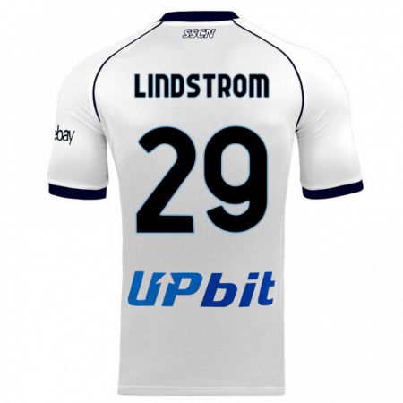 Kandiny Kinder Jesper Lindstrøm #29 Weiß Auswärtstrikot Trikot 2023/24 T-Shirt