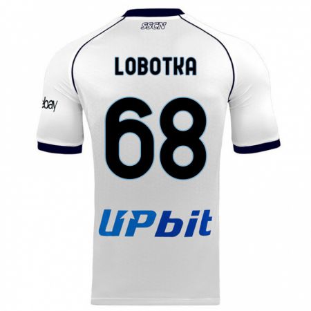 Kandiny Kinder Stanislav Lobotka #68 Weiß Auswärtstrikot Trikot 2023/24 T-Shirt