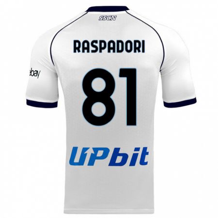Kandiny Kinder Giacomo Raspadori #81 Weiß Auswärtstrikot Trikot 2023/24 T-Shirt