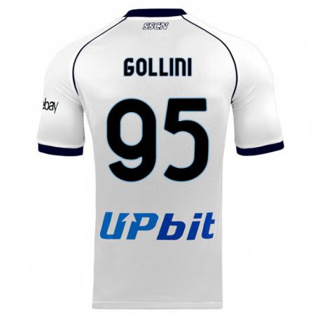 Kandiny Kinder Pierluigi Gollini #95 Weiß Auswärtstrikot Trikot 2023/24 T-Shirt