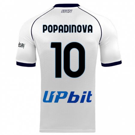Kandiny Kinder Evdokiya Popadinova #10 Weiß Auswärtstrikot Trikot 2023/24 T-Shirt