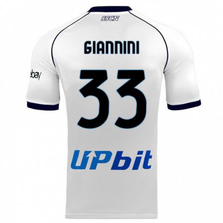 Kandiny Kinder Enrico Giannini #33 Weiß Auswärtstrikot Trikot 2023/24 T-Shirt