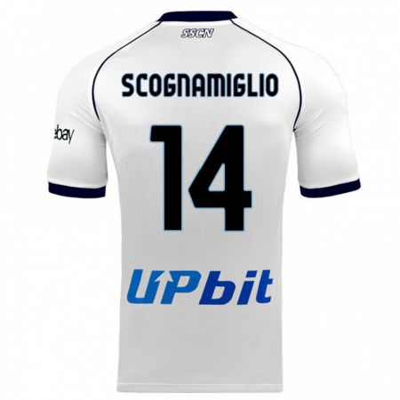 Kandiny Kinder Fabio Scognamiglio #14 Weiß Auswärtstrikot Trikot 2023/24 T-Shirt
