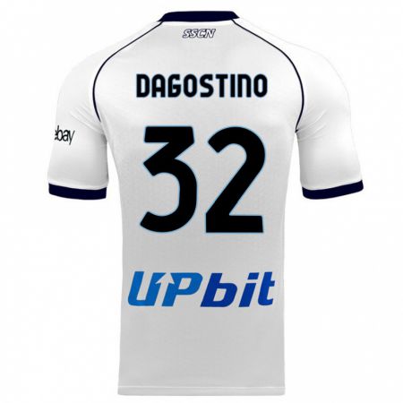 Kandiny Kinder Giuseppe Dagostino #32 Weiß Auswärtstrikot Trikot 2023/24 T-Shirt