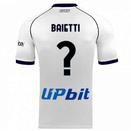 Kandiny Kinder Francesco Baietti #0 Weiß Auswärtstrikot Trikot 2023/24 T-Shirt
