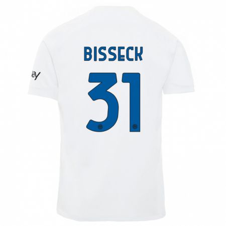 Kandiny Kinder Yann Bisseck #31 Weiß Auswärtstrikot Trikot 2023/24 T-Shirt
