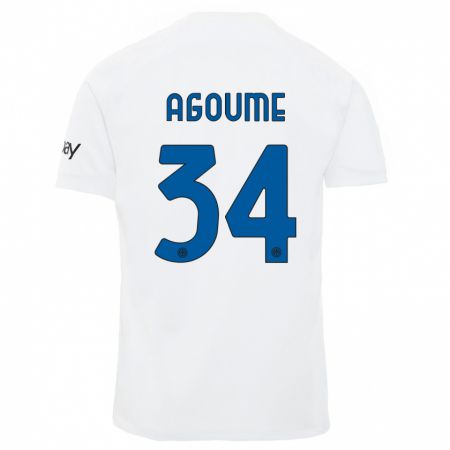 Kandiny Kinder Lucien Agoumé #34 Weiß Auswärtstrikot Trikot 2023/24 T-Shirt