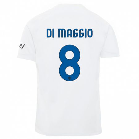Kandiny Kinder Luca Di Maggio #8 Weiß Auswärtstrikot Trikot 2023/24 T-Shirt