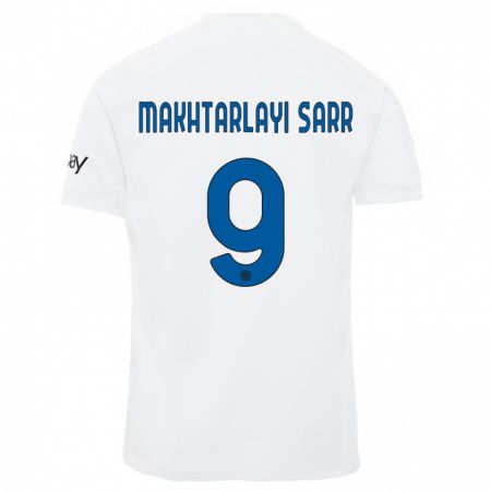 Kandiny Kinder Amadou Makhtarlayi Sarr #9 Weiß Auswärtstrikot Trikot 2023/24 T-Shirt
