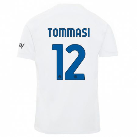 Kandiny Kinder Francesco Tommasi #12 Weiß Auswärtstrikot Trikot 2023/24 T-Shirt