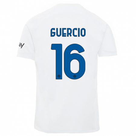 Kandiny Kinder Tommaso Guercio #16 Weiß Auswärtstrikot Trikot 2023/24 T-Shirt