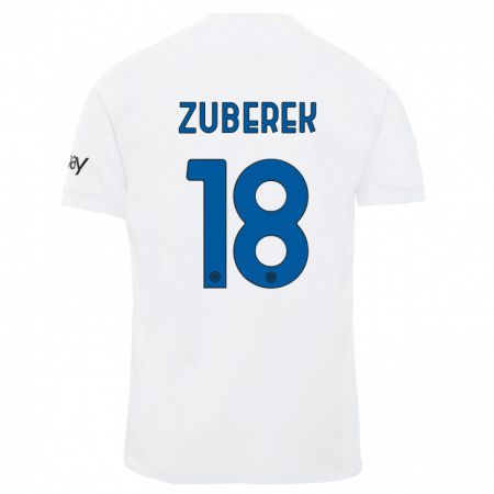 Kandiny Kinder Jan Zuberek #18 Weiß Auswärtstrikot Trikot 2023/24 T-Shirt
