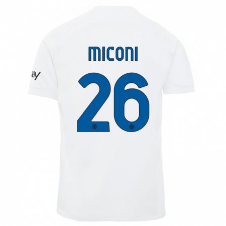 Kandiny Kinder Riccardo Miconi #26 Weiß Auswärtstrikot Trikot 2023/24 T-Shirt