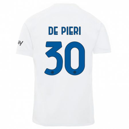 Kandiny Kinder Giacomo De Pieri #30 Weiß Auswärtstrikot Trikot 2023/24 T-Shirt