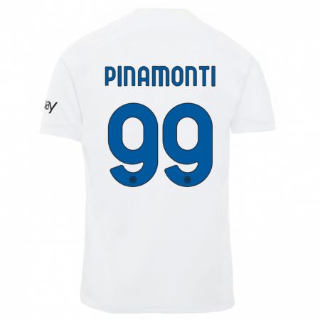 Kandiny Kinder Andrea Pinamonti #99 Weiß Auswärtstrikot Trikot 2023/24 T-Shirt