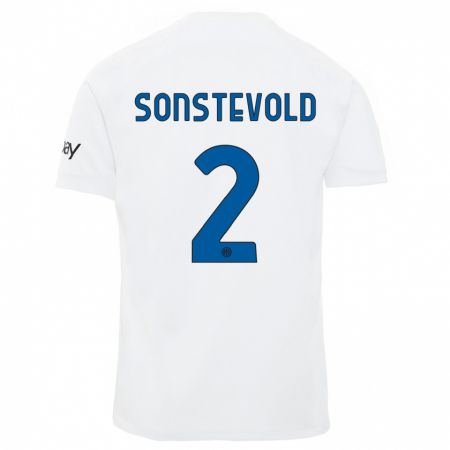 Kandiny Kinder Anja Sonstevold #2 Weiß Auswärtstrikot Trikot 2023/24 T-Shirt