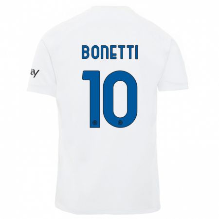 Kandiny Kinder Tatiana Bonetti #10 Weiß Auswärtstrikot Trikot 2023/24 T-Shirt