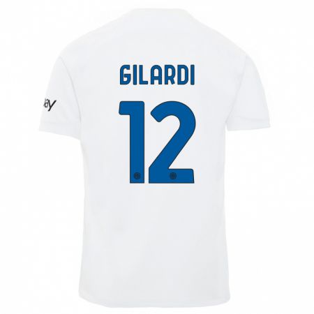 Kandiny Kinder Astrid Gilardi #12 Weiß Auswärtstrikot Trikot 2023/24 T-Shirt
