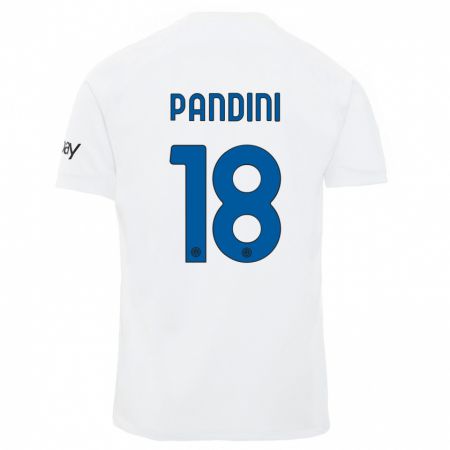 Kandiny Kinder Marta Pandini #18 Weiß Auswärtstrikot Trikot 2023/24 T-Shirt