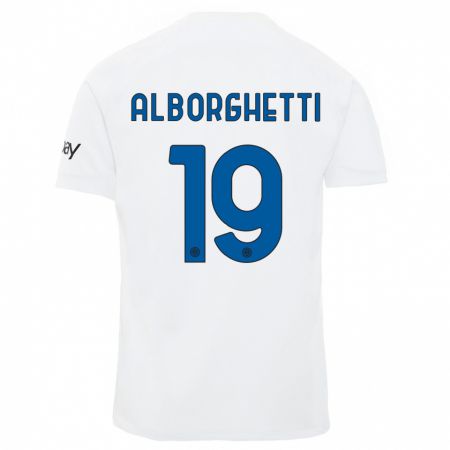Kandiny Kinder Lisa Alborghetti #19 Weiß Auswärtstrikot Trikot 2023/24 T-Shirt
