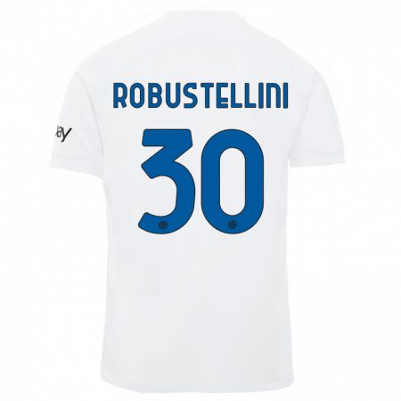 Kandiny Kinder Chiara Robustellini #30 Weiß Auswärtstrikot Trikot 2023/24 T-Shirt