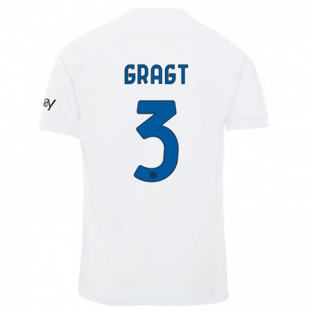 Kandiny Kinder Stefanie Van Der Gragt #3 Weiß Auswärtstrikot Trikot 2023/24 T-Shirt