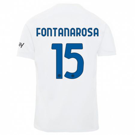 Kandiny Kinder Alessandro Fontanarosa #15 Weiß Auswärtstrikot Trikot 2023/24 T-Shirt