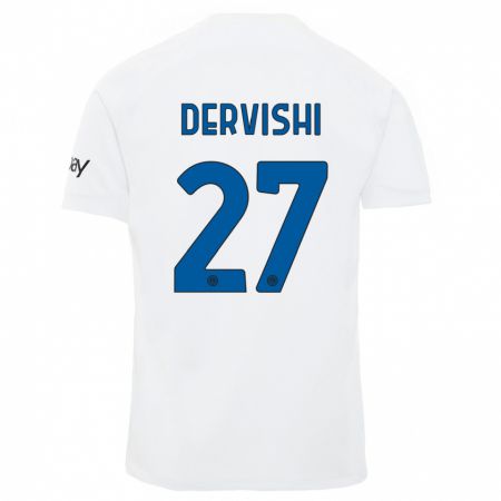 Kandiny Kinder Kristian Dervishi #27 Weiß Auswärtstrikot Trikot 2023/24 T-Shirt