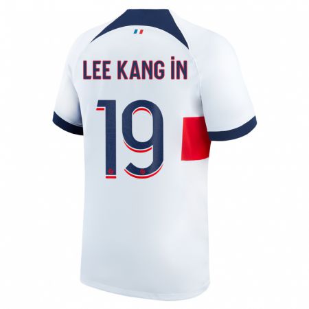 Kandiny Kinder Kang-In Lee #19 Weiß Auswärtstrikot Trikot 2023/24 T-Shirt