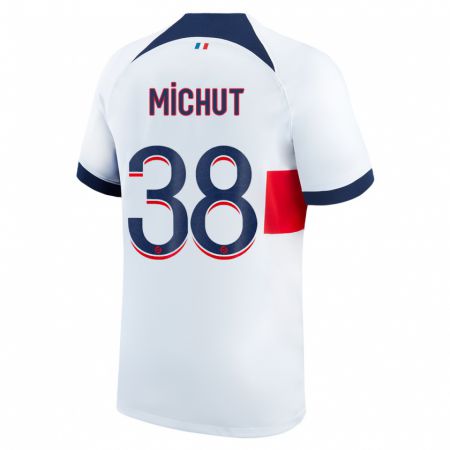 Kandiny Kinder Edouard Michut #38 Weiß Auswärtstrikot Trikot 2023/24 T-Shirt