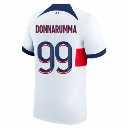 Kandiny Kinder Gianluigi Donnarumma #99 Weiß Auswärtstrikot Trikot 2023/24 T-Shirt