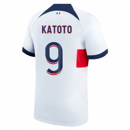 Kandiny Kinder Marie-Antoinette Katoto #9 Weiß Auswärtstrikot Trikot 2023/24 T-Shirt
