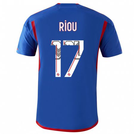 Kandiny Kinder Rémy Riou #17 Blau Rot Auswärtstrikot Trikot 2023/24 T-Shirt