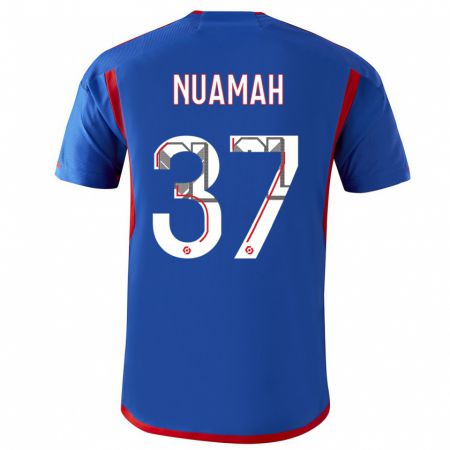 Kandiny Kinder Ernest Nuamah #37 Blau Rot Auswärtstrikot Trikot 2023/24 T-Shirt