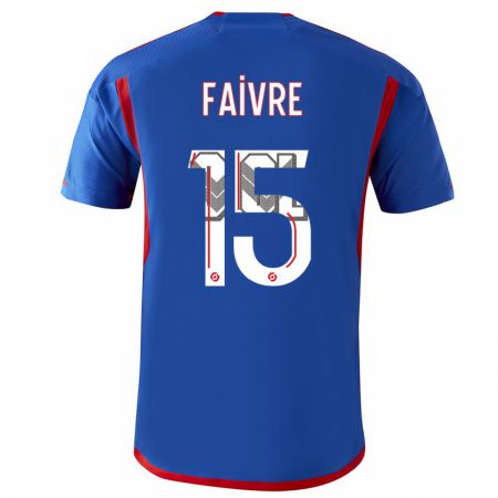Kandiny Kinder Romain Faivre #15 Blau Rot Auswärtstrikot Trikot 2023/24 T-Shirt