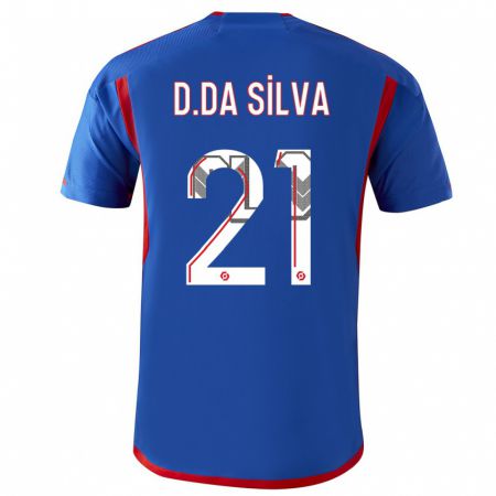 Kandiny Kinder Damien Da Silva #21 Blau Rot Auswärtstrikot Trikot 2023/24 T-Shirt