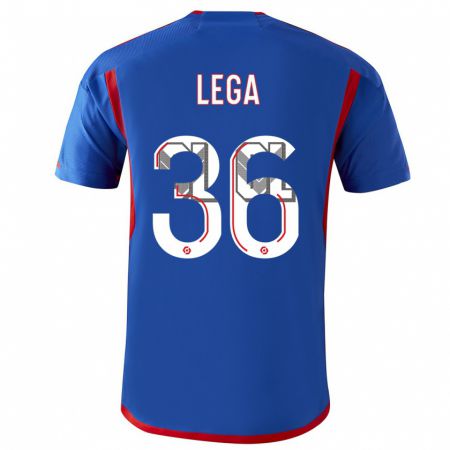 Kandiny Kinder Sekou Lega #36 Blau Rot Auswärtstrikot Trikot 2023/24 T-Shirt