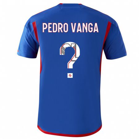 Kandiny Kinder Emerson Pedro Vanga #0 Blau Rot Auswärtstrikot Trikot 2023/24 T-Shirt