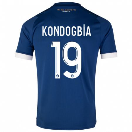 Kandiny Kinder Geoffrey Kondogbia #19 Dunkelblau Auswärtstrikot Trikot 2023/24 T-Shirt
