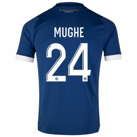 Kandiny Kinder François Mughe #24 Dunkelblau Auswärtstrikot Trikot 2023/24 T-Shirt