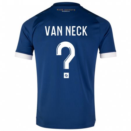 Kandiny Kinder Jelle Van Neck #0 Dunkelblau Auswärtstrikot Trikot 2023/24 T-Shirt